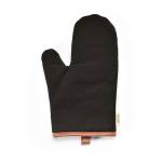 Robuster Ofenhandschuh aus recycelter Baumwolle mit separatem Daumen, 280 g/m² farbe schwarz Ansicht von vorne