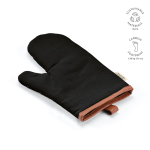 Robuster Ofenhandschuh aus recycelter Baumwolle mit separatem Daumen, 280 g/m² farbe schwarz