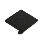 Topflappen aus recycelter Baumwolle mit Aufhängeschlaufe, 180 g/m² farbe schwarz