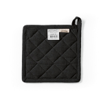 Topflappen aus recycelter Baumwolle mit Aufhängeschlaufe, 180 g/m² farbe schwarz Ansicht von hinten