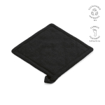 Topflappen aus recycelter Baumwolle mit Aufhängeschlaufe, 180 g/m² farbe schwarz