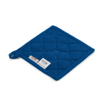 Topflappen aus recycelter Baumwolle mit Aufhängeschlaufe, 180 g/m² farbe blau zweite Ansicht