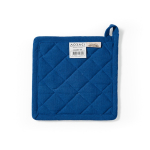 Topflappen aus recycelter Baumwolle mit Aufhängeschlaufe, 180 g/m² farbe blau Ansicht von hinten