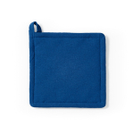 Topflappen aus recycelter Baumwolle mit Aufhängeschlaufe, 180 g/m² farbe blau Ansicht von vorne