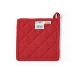 Topflappen aus recycelter Baumwolle mit Aufhängeschlaufe, 180 g/m² farbe rot Ansicht von hinten