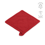 Topflappen aus recycelter Baumwolle mit Aufhängeschlaufe, 180 g/m² farbe rot
