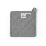 Topflappen aus recycelter Baumwolle mit Aufhängeschlaufe, 180 g/m² farbe grau Ansicht von hinten
