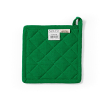 Topflappen aus recycelter Baumwolle mit Aufhängeschlaufe, 180 g/m² farbe grün Ansicht von hinten