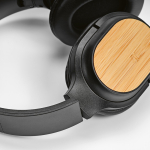 Kabellose Kopfhörer mit Bambusdetails, USB-C-Anschluss und 8 Stunden Akkulaufzeit farbe schwarz Detailansicht