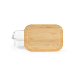 Wiederverwendbare Lunchbox aus Borosilikatglas und Bambus, 480 ml farbe transparent Ansicht von vorne