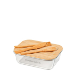 Wiederverwendbare Lunchbox aus Borosilikatglas und Bambus, 480 ml Hauptansicht