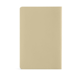 A5-Notizbuch aus Steinpapier mit wasserfesten Blankoseiten farbe beige Ansicht von hinten