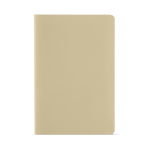 A5-Notizbuch aus Steinpapier mit wasserfesten Blankoseiten farbe beige Ansicht von vorne