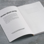 A5-Notizbuch aus Zitronengras mit Softcover und gepunkteten Seiten farbe hellgrün zweite Ansicht der Umgebung