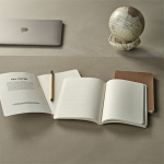 A5-Notizbuch mit Softcover aus Kaffeeresten und gepunkteten Seiten farbe hellbraun Ansicht der Umgebung