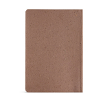 A5-Notizbuch mit Softcover aus Kaffeeresten und gepunkteten Seiten farbe hellbraun Ansicht von hinten