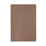 A5-Notizbuch mit Softcover aus Kaffeeresten und gepunkteten Seiten farbe hellbraun Ansicht von vorne