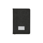 A5-Notizbuch mit Hardcover aus recyceltem Kunstleder und zwei Innentaschen farbe schwarz dritte Ansicht