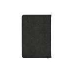 A5-Notizbuch mit Hardcover aus recyceltem Kunstleder und zwei Innentaschen farbe schwarz Ansicht von hinten