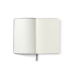 A5-Notizbuch mit Softcover aus recyceltem Kunstleder und gepunkteten Seiten farbe schwarz zweite Ansicht von vorne
