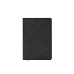 A5-Notizbuch mit Softcover aus recyceltem Kunstleder und gepunkteten Seiten farbe schwarz Ansicht von vorne