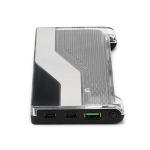 Powerbank aus recyceltem Kunststoff mit LED-Anzeige 10.000 mAh farbe schwarz vierte Ansicht