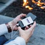 Powerbank aus recyceltem Kunststoff mit Schnellladefunktion, 6.000 mAh farbe schwarz