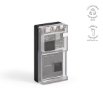 Powerbank aus recyceltem Kunststoff mit LED-Anzeige 20.000 mAh farbe schwarz