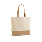 Tragetasche aus recycelter Baumwolle und recyceltem Polyester mit Juteboden, 19 l farbe natürliche farbe