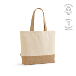 Tragetasche aus recycelter Baumwolle und recyceltem Polyester mit Juteboden, 19 l farbe natürliche farbe