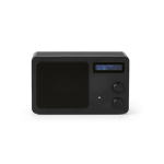 Kabelloser Lautsprecher aus recyceltem Kunststoff mit LCD-Display, 15 W farbe schwarz Ansicht von vorne