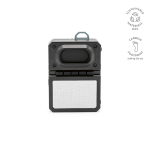 Kabelloser Lautsprecher aus recyceltem Kunststoff mit integriertem Subwoofer, 3 W farbe schwarz