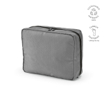 Reise-Kulturbeutel aus recyceltem Polyester mit Haken, 4,5 l farbe grau
