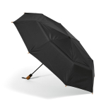Automatischer Regenschirm aus recyceltem Kunststoff, sturmfest, Ø 119 cm farbe schwarz dritte Ansicht