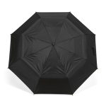 Automatischer Regenschirm aus recyceltem Kunststoff, sturmfest, Ø 119 cm farbe schwarz Ansicht von vorne