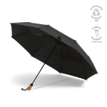 Automatischer Regenschirm aus recyceltem Kunststoff, sturmfest, Ø 119 cm farbe schwarz