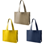 Einkaufstasche aus recycelter Baumwolle mit langen Henkeln, 300 g/m2 farbe gelb dritte Ansicht