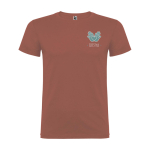 Herren-T-Shirt aus 100% Baumwolle, 155 g/m², Roly Beagle farbe mahagoni Ansicht mit Siebdruck