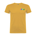Herren-T-Shirt aus 100% Baumwolle, 155 g/m², Roly Beagle farbe dunkelgelb Ansicht mit Siebdruck