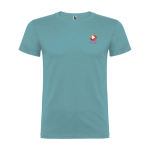 KinderT-Shirt de Baumwolle 100%, 155 g/m2, Roly farbe lagunenblau Ansicht mit Siebdruck