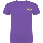 Kinder-T-Shirt aus 100 % Baumwolle mit Rundhals, 155 g/m², Roly farbe violett Ansicht mit Siebdruck