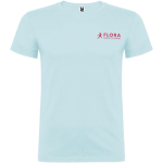 Kinder-T-Shirt aus 100 % Baumwolle mit Rundhals, 155 g/m², Roly farbe pastellblau Ansicht mit Siebdruck