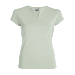 Damen-T-Shirt aus Baumwolle mit V-Ausschnitt, 200 g/m2, Roly farbe pastellgrün