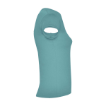 Damen-T-Shirt aus Baumwolle mit V-Ausschnitt, 200 g/m2, Roly farbe lagunenblau zweite Seitenansicht