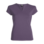 Damen-T-Shirt aus Baumwolle mit V-Ausschnitt, 200 g/m2, Roly farbe lila