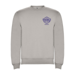 Unisex-Sweatshirt aus Baumwolle und Polyester, 280 g/m², Roly farbe grau Ansicht mit Siebdruck