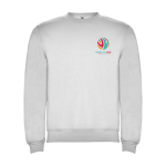 Unisex-Sweatshirt aus Baumwolle und Polyester, 280 g/m², Roly farbe hellgrau Ansicht mit Siebdruck