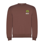 Unisex-Sweatshirt aus Baumwolle und Polyester, 280 g/m², Roly farbe taupe Ansicht mit Siebdruck