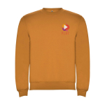 Unisex-Sweatshirt aus Baumwolle und Polyester, 280 g/m², Roly farbe pastellgelb Ansicht mit Siebdruck