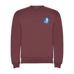 Unisex-Sweatshirt aus Baumwolle und Polyester, 280 g/m², Roly farbe marmorrot Ansicht mit Siebdruck